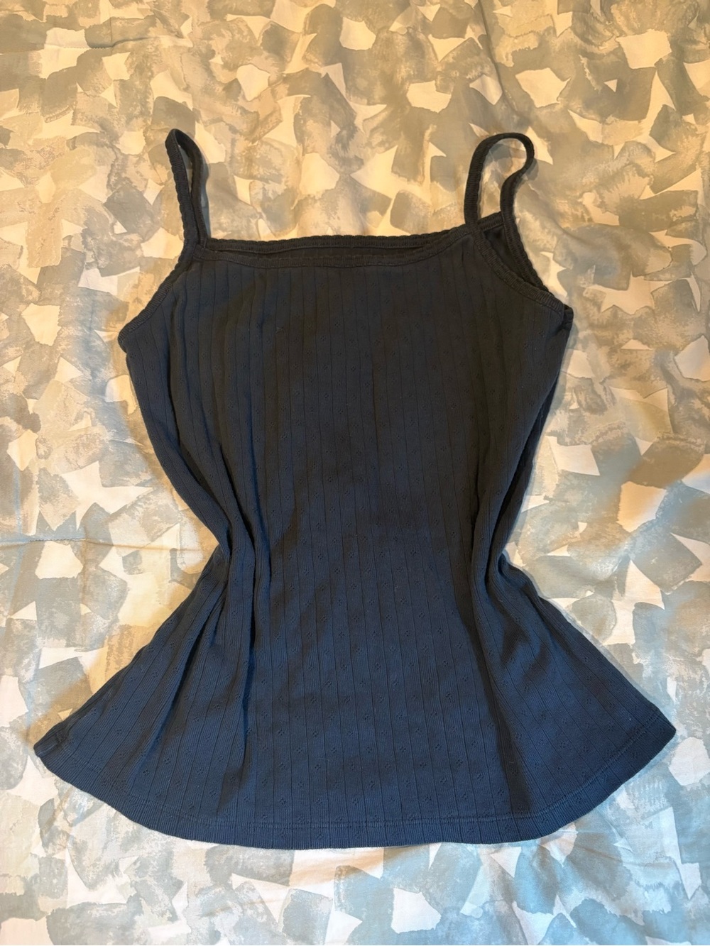 Brandy Melville Navy Ribbed Spaghetti Strap Tank